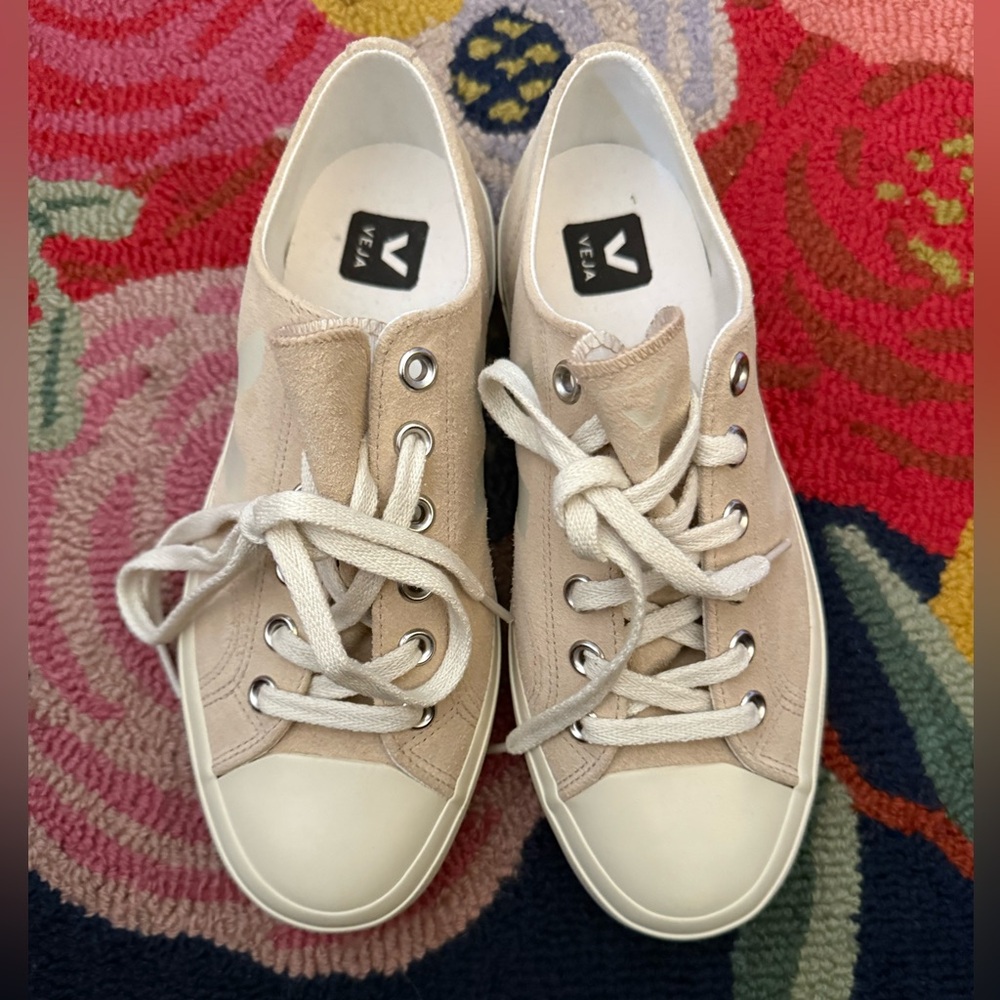 Veja Wata II Low Suede Sneakers in Almond Pierre - Picture 2 of 7